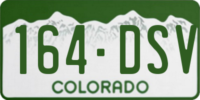 CO license plate 164DSV