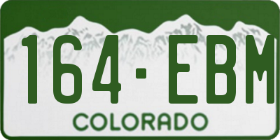 CO license plate 164EBM