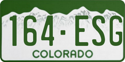 CO license plate 164ESG