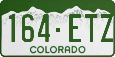CO license plate 164ETZ