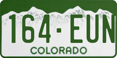 CO license plate 164EUN