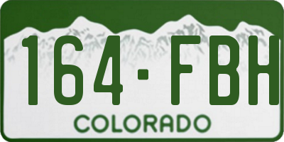 CO license plate 164FBH