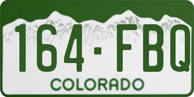 CO license plate 164FBQ