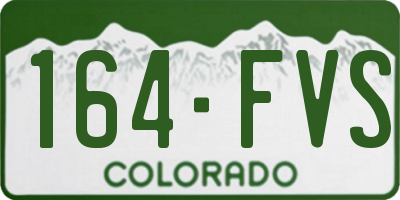 CO license plate 164FVS