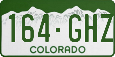 CO license plate 164GHZ