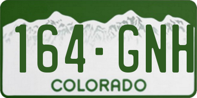 CO license plate 164GNH