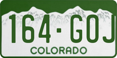 CO license plate 164GOJ