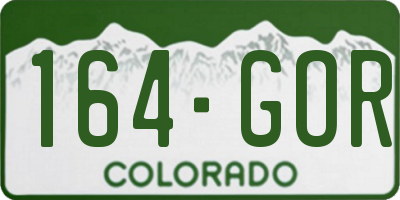 CO license plate 164GOR