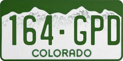 CO license plate 164GPD