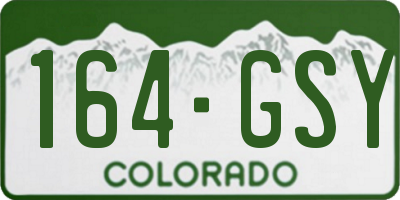 CO license plate 164GSY