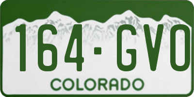CO license plate 164GVO