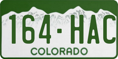 CO license plate 164HAC