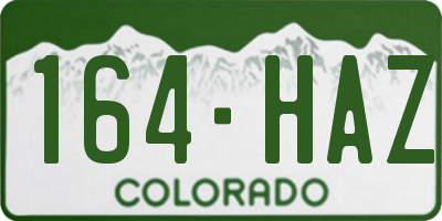 CO license plate 164HAZ