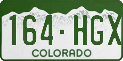 CO license plate 164HGX