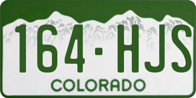 CO license plate 164HJS