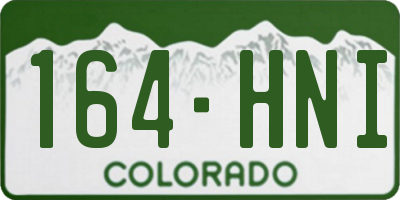 CO license plate 164HNI