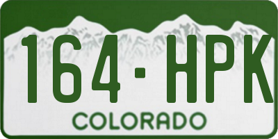 CO license plate 164HPK
