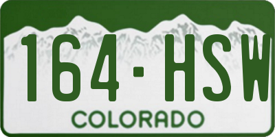 CO license plate 164HSW