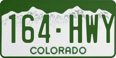 CO license plate 164HWY