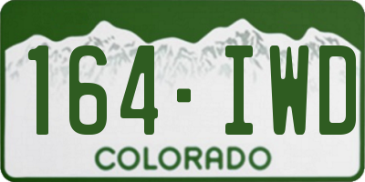 CO license plate 164IWD