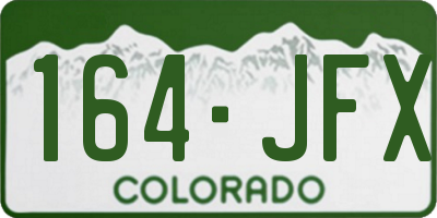 CO license plate 164JFX
