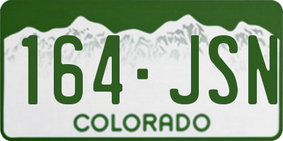 CO license plate 164JSN