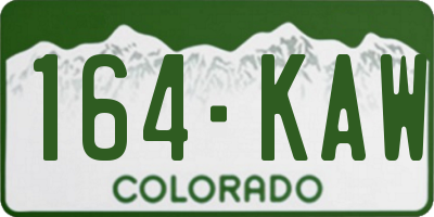 CO license plate 164KAW