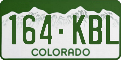 CO license plate 164KBL
