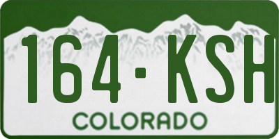 CO license plate 164KSH