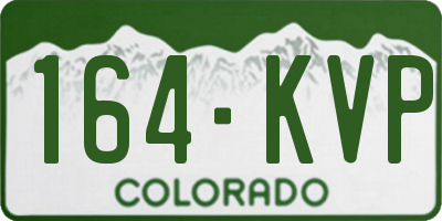 CO license plate 164KVP