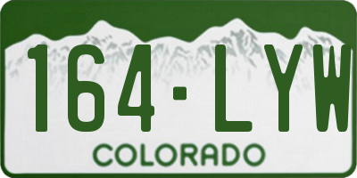 CO license plate 164LYW