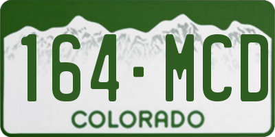 CO license plate 164MCD
