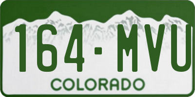 CO license plate 164MVU