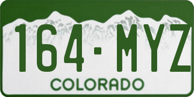 CO license plate 164MYZ