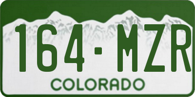 CO license plate 164MZR