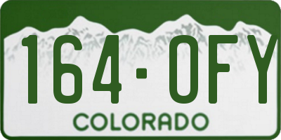 CO license plate 164OFY