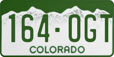 CO license plate 164OGT
