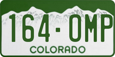 CO license plate 164OMP