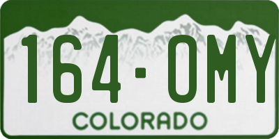 CO license plate 164OMY
