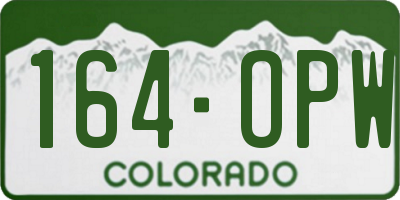 CO license plate 164OPW