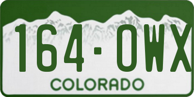 CO license plate 164OWX