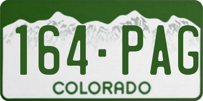 CO license plate 164PAG