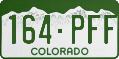 CO license plate 164PFF