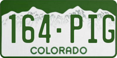 CO license plate 164PIG