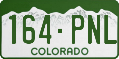 CO license plate 164PNL