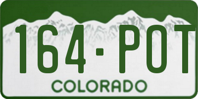 CO license plate 164POT