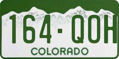 CO license plate 164QOH