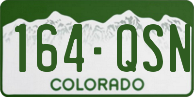 CO license plate 164QSN