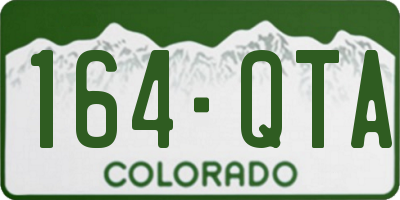 CO license plate 164QTA