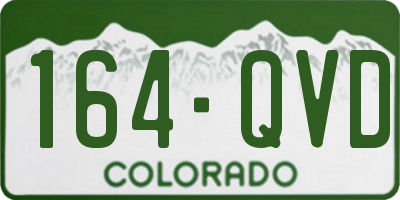 CO license plate 164QVD